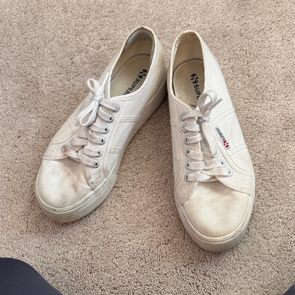Superga Off-White Canvas Sneakers